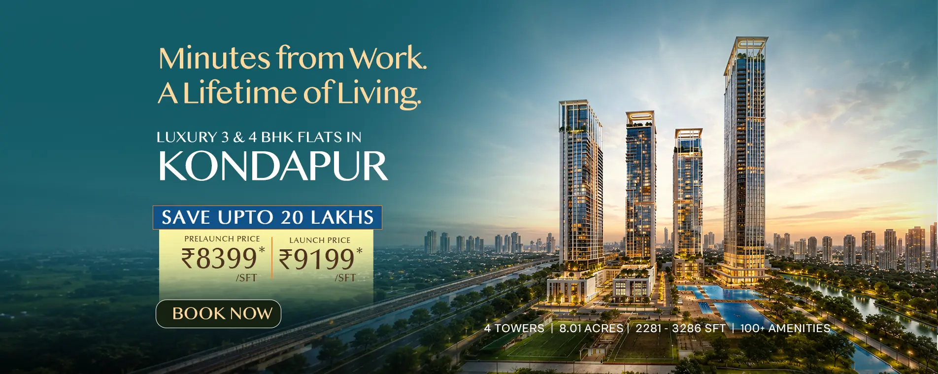 Auro Sapphire — Luxury 3 & 4 BHK Apartments, Kondapur, Hyderabad